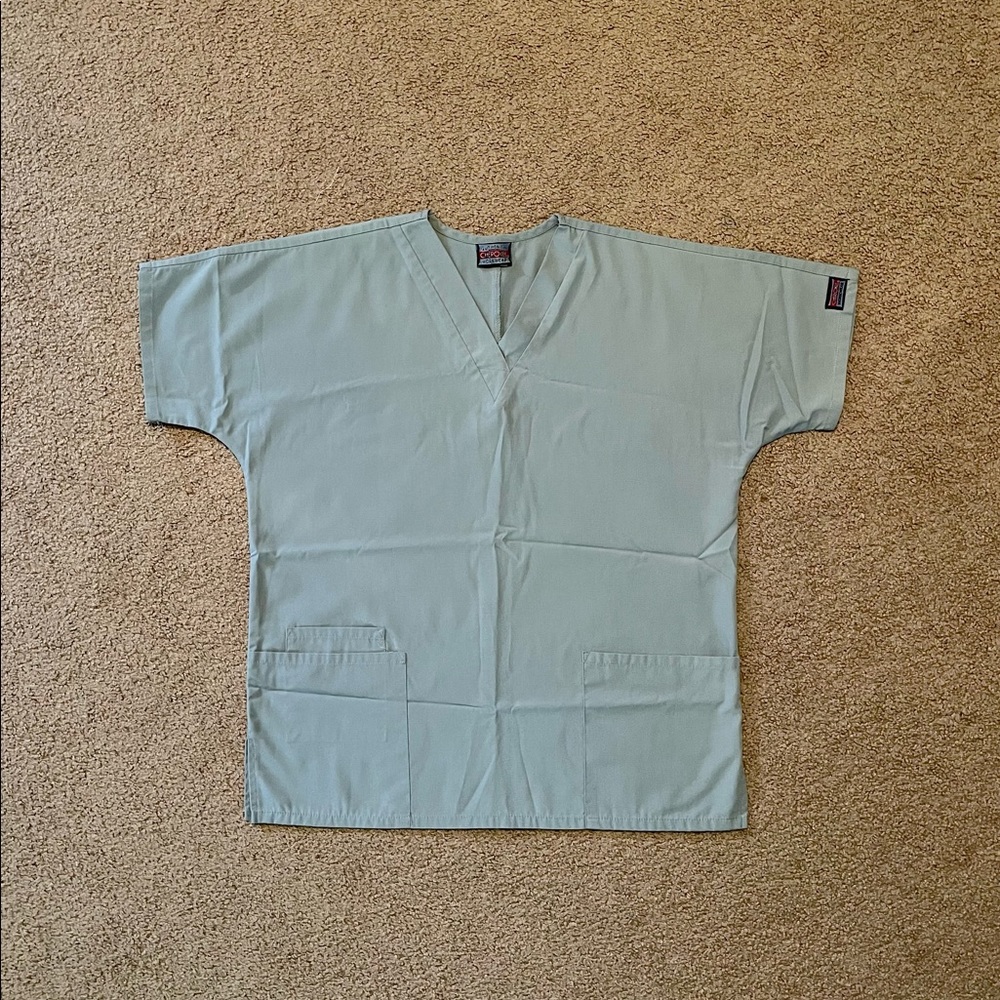 Cherokee Workwear Scrub Top, Small, Gray